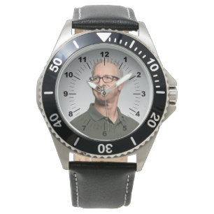 Men's Watch - Personalized - Black Leather