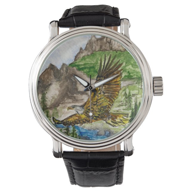 Men's Watch with Eagle Original Artwork (Front)