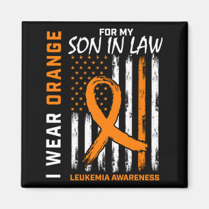 Mens Wear Orange Son In Law Leukaemia Awareness Magnet