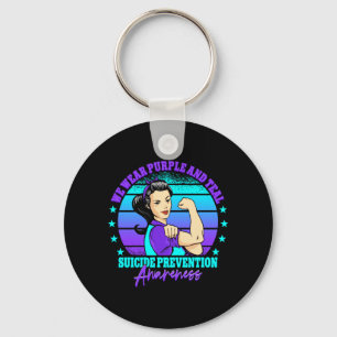 Mens Wear Purple And Teal Suicide Prevention Keychain