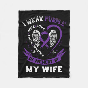 Mens Wear Purple In Memory Of My Wife Pancreatic C Fleece Blanket