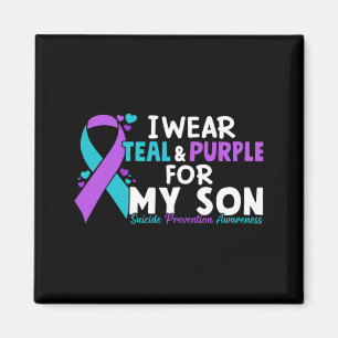 Mens Wear Teal Purple For Son Suicide Prevention Magnet