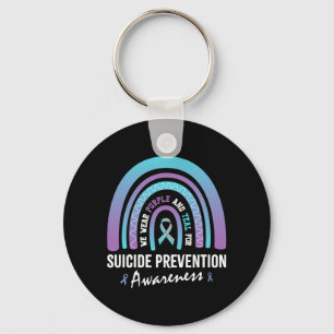 Mens Wear Teal Purple For Suicide Prevention Keychain