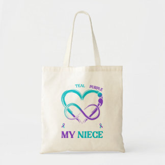 Mens Wear Teal Purple In Memory Of Niece Tote Bag