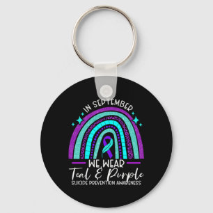 Mens Wear Teal Purple Suicide Prevention Awareness Keychain