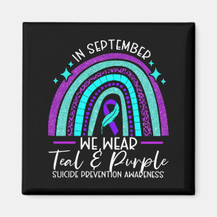 Mens Wear Teal Purple Suicide Prevention Awareness Magnet