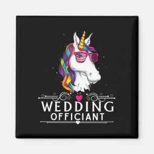 Mens wedding officiant funny unicorn wedding magnet
