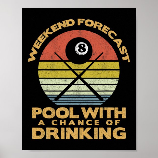 Mens Weekend Forecast Pool With A Change Of Drinki Poster (Front)