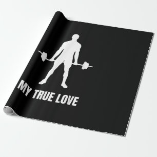 Mens Weightlifter Barbell Training Workout Outfit Wrapping Paper