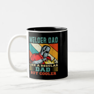 Mens Welder Dad Like A Regular Dad But Cooler Fath Two-Tone Coffee Mug