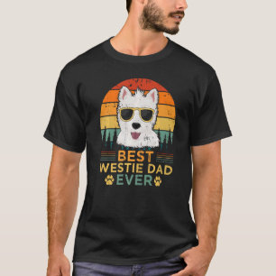 Mens Westie Dog Vintage Best Westie Dad Father's T-Shirt