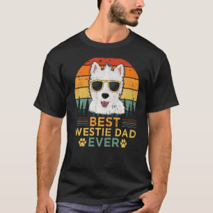 Mens Westie Dog Vintage Best Westie Dad Father's T-Shirt