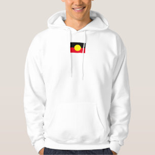 mens white Aboriginal flag hoodie