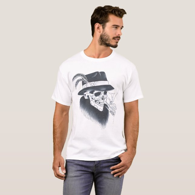 Mens white old skull tee (Front Full)