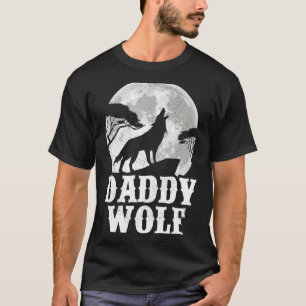 Mens Wolves Howling At The Moon Daddy Wolf Father T-Shirt