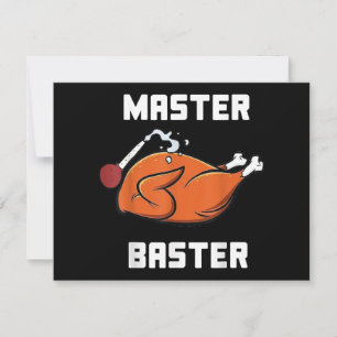 Mens Women Master Baster Funny Turkey Baster Thank Holiday Card