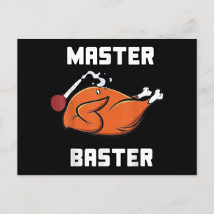 Mens Women Master Baster Funny Turkey Baster Thank Holiday Postcard