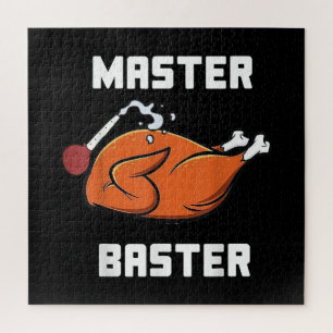 Mens Women Master Baster Funny Turkey Baster Thank Jigsaw Puzzle