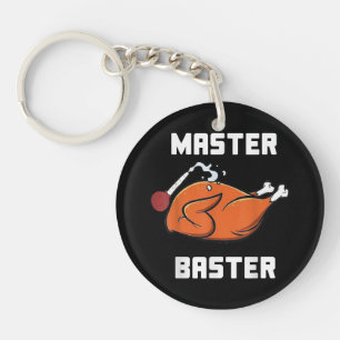 Mens Women Master Baster Funny Turkey Baster Thank Keychain