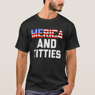 Mens Womens 4th of July Gift Funny Merica T-Shirt