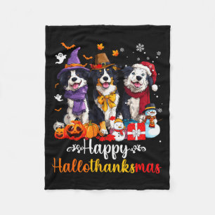 Mens Womens Border Collie Dog Christmas Halloween  Fleece Blanket
