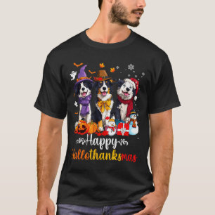 Mens Womens Border Collie Dog Christmas Halloween T-Shirt