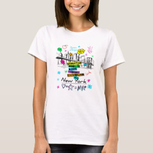 Men's Women's Cool Colourful New York City 5 Avenu T-Shirt