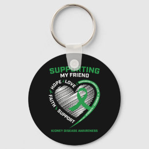 Men's Women's Friend Kidney Disease Awareness Gift Keychain