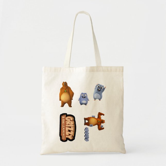 Mens Womens Grizzy And Lemmings Funny Kids Gift Ca Tote Bag (Front)