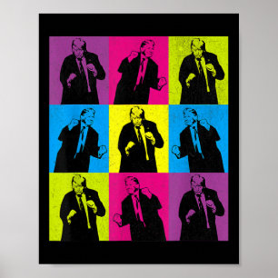 Mens Womens Happy Trump Dancing Pop Art Trump Poster