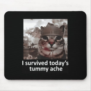 Mens Womens I Survived Today's Tummy Ache Groovy F Mouse Pad