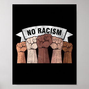 Mens Womens Kids Say No To Racism Quotes Graphic D Poster