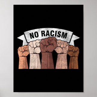 Mens Womens Kids Say No To Racism Quotes Graphic D Poster