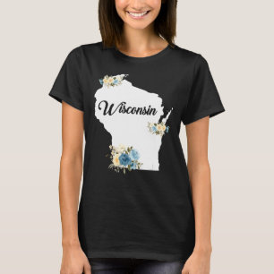 Mens Womens Kids Wisconsin Home State Map Pride Fl T-Shirt