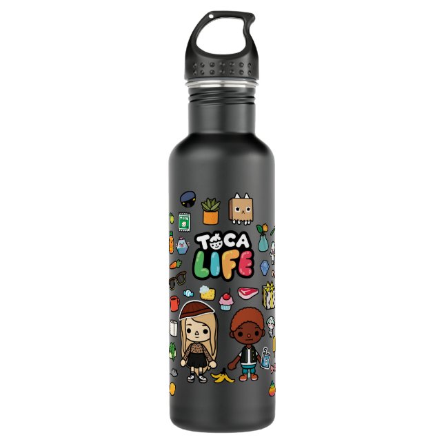 Mens Womens Toca App Development Boca Studio Funny 710 Ml Water Bottle (Front)