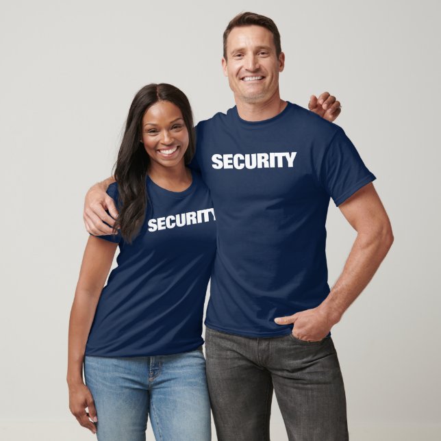 Mens Womens Unisex Security Navy Blue Double Sided T-Shirt (Unisex)