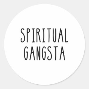 Mens Womens Yogi Funny Yoga Spiritual Gangsta  Classic Round Sticker