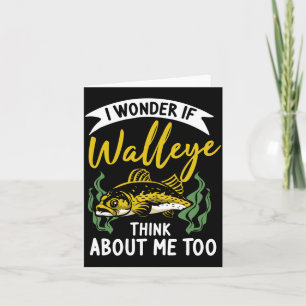 Mens wonder if walleye fisherman sauger angler card
