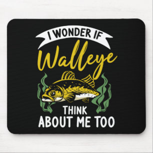 Mens wonder if walleye fisherman sauger angler mouse pad