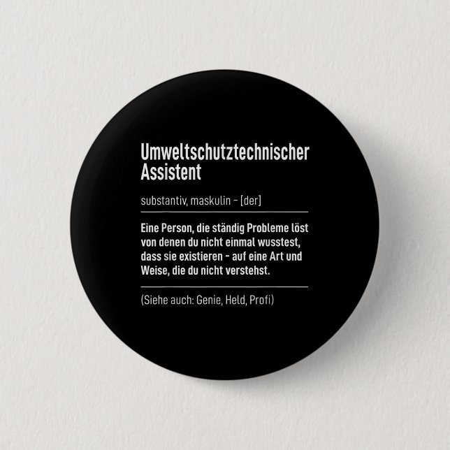 Mens Work Saying Definition Environmental Protecti 2 Inch Round Button (Front)