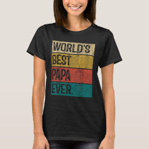 Mens World s Best Papa Ever Vintage Dad Father s D T-Shirt
