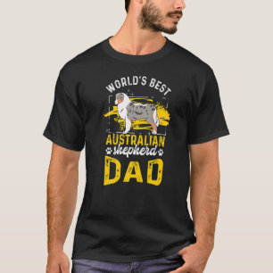Mens World's Best Australian Shepherd Dad Aussie O T-Shirt