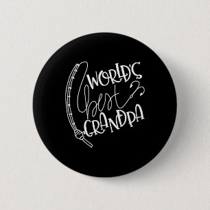 Mens Worlds Best Grandpa Fishing  2 Inch Round Button