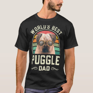 Mens Worlds Best Puggle Dad Vintage Dog Dad T-Shirt