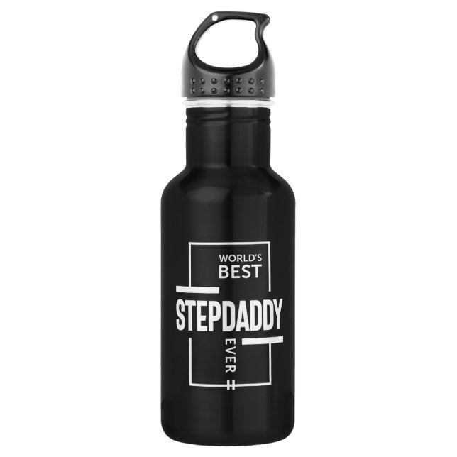 Mens World's Best Stepdaddy Ever Gift 532 Ml Water Bottle (Front)