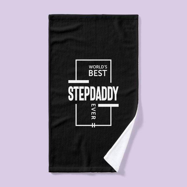 Mens World's Best Stepdaddy Ever Gift Hand Towel (Hand Towel)