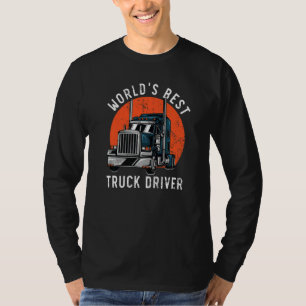 Mens World's Best Truck Driver Trailer Truck Truck T-Shirt
