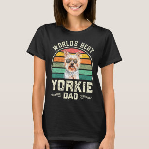 Mens Worlds Best Yorkie Dad Vintage Yorkshire Terr T-Shirt