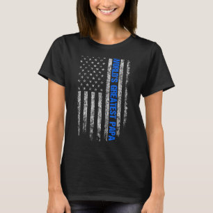 Mens Worlds Greatest Papa American Flag Distressed T-Shirt