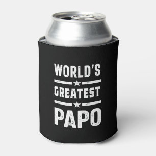 Mens World's Greatest Papo Funny - Father's Day Can Cooler